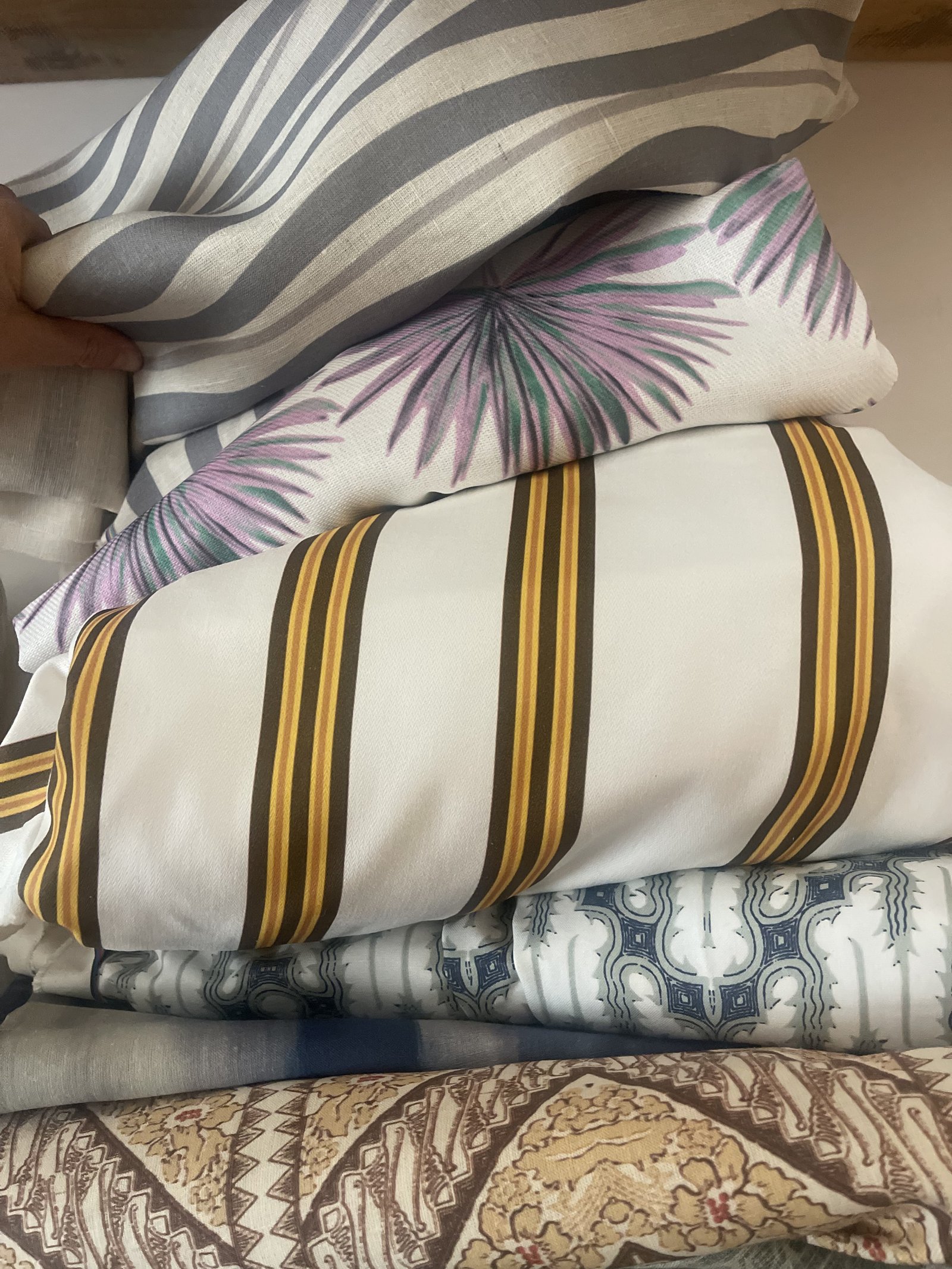 Stacked hemp textile swatches
